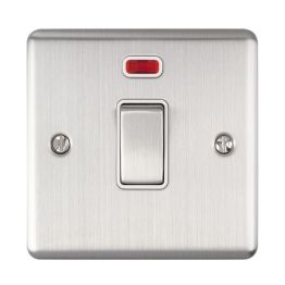Eurolite Enhance Decorative 20Amp Switch with Neon Indicator Satin Stainless Steel