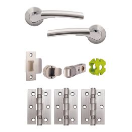 Jigtech Ultro Passage Door Pack Polished Chrome / Satin Chrome - JTB71065