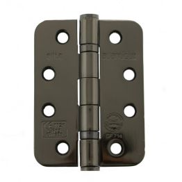 Atlantic Radius Corner Ball Bearing Hinges 4" X 3" X 3mm - Black Nickel (Pair)