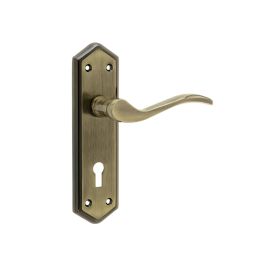 Paris Suite Door Handles on Lockplate Antique Bronze - By Frelan Hardware - JV280AB