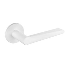 Tupai Exclusivo 5S Line Torrao Lever Door Handle on 5mm Slimline Round Rose - White