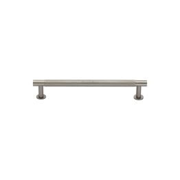 Heritage Brass Cabinet Pull Partial Knurled Design with 16mm Rose 96mm CTC Satin Nickel finish