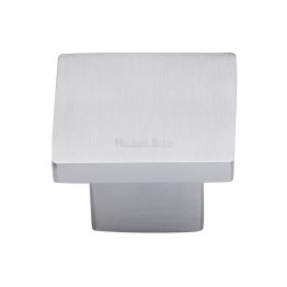 Heritage Brass Cabinet Knob Classic Square Design 40mm Satin Chrome finish