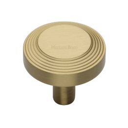 Heritage Brass Cabinet Knob Ridge Design 38mm Satin Brass finishUK Registered Design Number 6194410