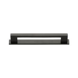 Heritage Brass Cabinet Pull Metro Design with Plate 96mm CTC Matt Bronze Finish