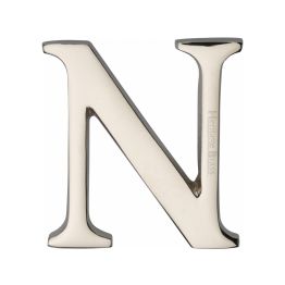 Heritage Brass Alphabet N Pin Fix 51mm (2") Polished Nickel Finish