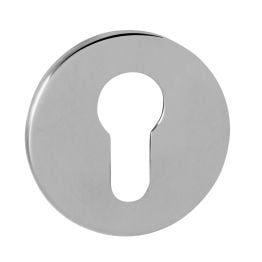 Tupai Rapido 5S Line Euro Escutcheons on 5mm Slimline Round Rose - Bright Polished Chrome
