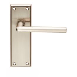 Serozzetta Dieci Lever On Latch Backplate - Satin Nickel