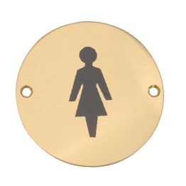 Stainless Steel Female Symbol 75mm Polished Brass - By Frelan Hardware - JS103PB