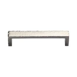 Heritage Brass Cabinet Pull Hammered Wide Metro Design 128mm CTC Polished Nickel Finish