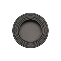 Round Reeded Flush Pull Matt Bronze finish