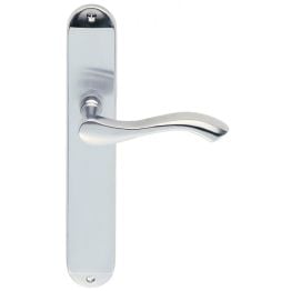Andros Lever On Long Latch Backplate - Satin Chrome
