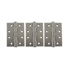 Atlantic Ball Bearing Hinges Grade 13 Fire Rated 4" x 3" x 3mm - Matt Gun Metal (Set of 3)