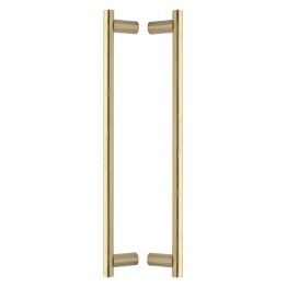 Heritage Brass Back to Back Door Pull Handle Round Bar Design 489mmm Satin Brass Finish