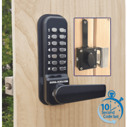 Borg BL4409 MG Pro ECP - Easicode Pro, Marine Grade Lever Keypad, Inside Rim Mounted Slam Latch With Holdback/Deadlock, MG Pro (Black) Finish