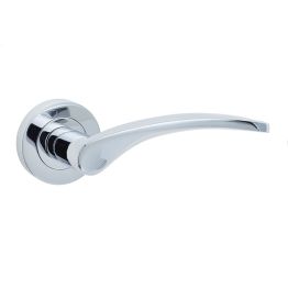 Monaco Door Handle on Rose Polished Chrome - By Frelan Hardware - JV690PC