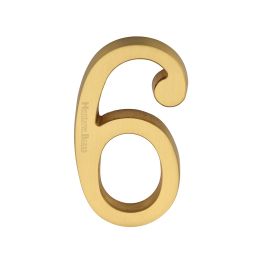 Heritage Brass Numeral 6 Concealed Fix 76mm (3") Satin Brass finish