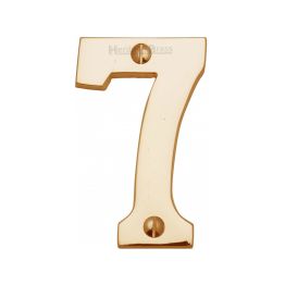 Heritage Brass Numeral 7 Face Fix 76mm (3") Polished Brass finish