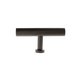 Millhouse Brass Paddington Spiral T-Bar Cabinet Knob Handle - Urban Dark Bronze