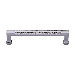 Heritage Brass Cabinet Pull Bauhaus Hammered Design 160mm CTC Polished Chrome Finish