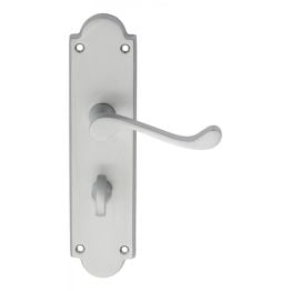 Victorian Scroll Lever On Shaped Wc Backplate - Satin Chrome