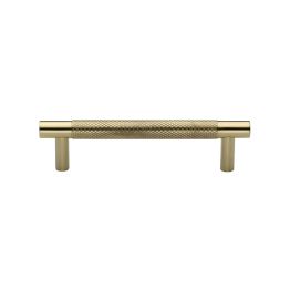 Heritage Brass Cabinet Pull Partial Knurl Design 96mm CTC Polished Brass finish