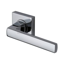 Sorrento Door Handle Lever Latch on Square Rose Axis Design Polished Chrome finish
