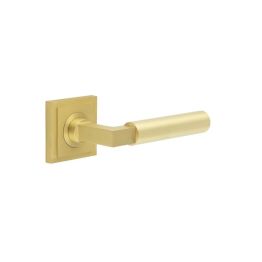 Westminster Door Handles Square Stepped Satin Brass - By Frelan Hardware - BUR30KIT241