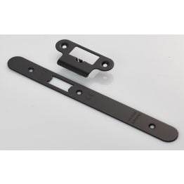Forend Strike And Fixing Pack To Suit Din Latch (Security) Radius - Matt Black