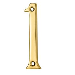 Numerals (0-9) Number 1 - Polished Brass