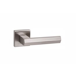 Senza Pari Davoli Lever Door Handle on Flush Square Rose - Satin Nickel