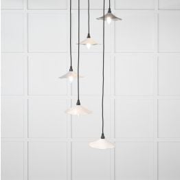 Smooth Nickel Flora Cluster Pendant in Birch