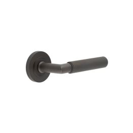 Piccadilly Door Handle on Knurled Rose Dark Bronze - By Frelan Hardware - BUR40KIT83