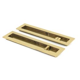 Aged Brass 250mm Plain Rectangular Pull - Privacy Set