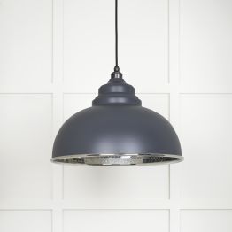 Hammered Nickel Harborne Pendant in Slate