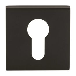 Oro&Oro Euro Escutcheons on Square Rose - Matt Black