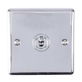 Eurolite Enhance Decorative 1 Gang Toggle Switch Polished Chrome