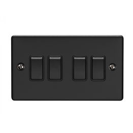 Eurolite Enhance Decorative 4 Gang Switch Matt Black