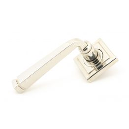 Polished Nickel Avon Round Lever on Rose Set (Square)