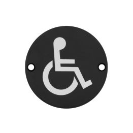 Stainless Steel Disabled Symbol 75mm Black - By Frelan Hardware - JS104MB