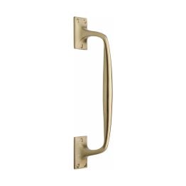 Heritage Brass Door Pull Handle Cranked Design 12" Satin Brass Finish
