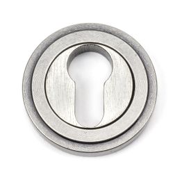 Pewter Round Euro Escutcheon (Art Deco Rose)