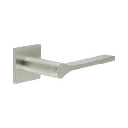 CR-105 Satin Stainless Steel  Sprung Square Rose Door Handle - By Frelan Hardware - CR-105B1SSS