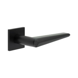 CR-107 Black Sprung Square Rose Door Handle - By Frelan Hardware - CR-107B1MB