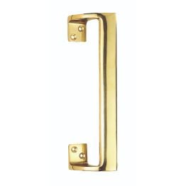 Cranked Pull Handle - Polished Brass