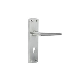 Bray Door Handle on Lockplate Satin Chrome - By Frelan Hardware - JV390SC