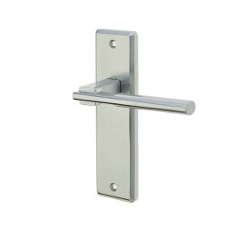 Delta Suite Door Handles on Latchplate Satin Chrome - By Frelan Hardware - JV3013SC