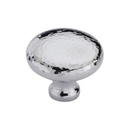 Heritage Brass Cabinet Knob Victorian Round Hammered Design 38mm Polished Chrome finish