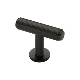 Heritage Brass Cabinet Knob Knurled T-Bar Design with Rose 45mm Matt Bronze finish