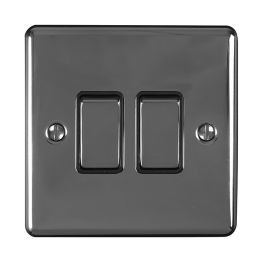 Eurolite Enhance Decorative 2 Gang Switch Matt Black